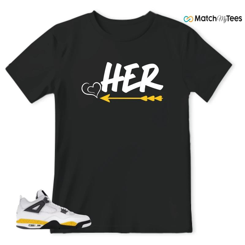 NIKE AIR JORDAN 4 RARE AIR TOUR YELLOW SNEAKER Matching Tees t-shirt