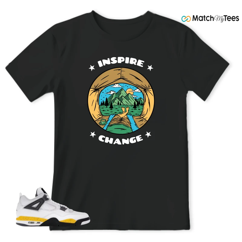 NIKE AIR JORDAN 4 RARE AIR TOUR YELLOW SNEAKER Matching Tees t-shirt