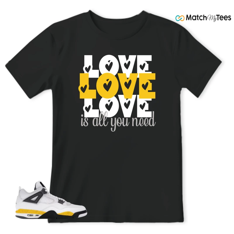 NIKE AIR JORDAN 4 RARE AIR TOUR YELLOW SNEAKER Matching Tees t-shirt