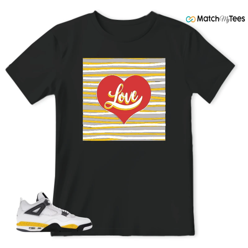 NIKE AIR JORDAN 4 RARE AIR TOUR YELLOW SNEAKER Matching Tees t-shirt