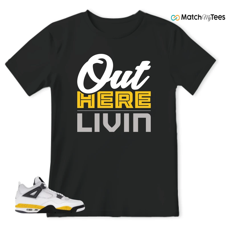 NIKE AIR JORDAN 4 RARE AIR TOUR YELLOW SNEAKER Matching Tees t-shirt