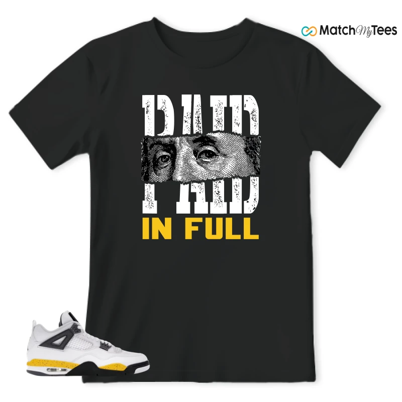 NIKE AIR JORDAN 4 RARE AIR TOUR YELLOW SNEAKER Matching Tees t-shirt