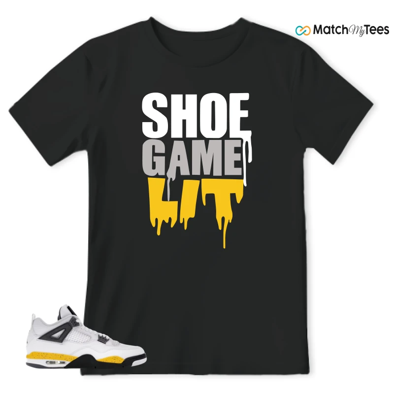 NIKE AIR JORDAN 4 RARE AIR TOUR YELLOW SNEAKER Matching Tees t-shirt