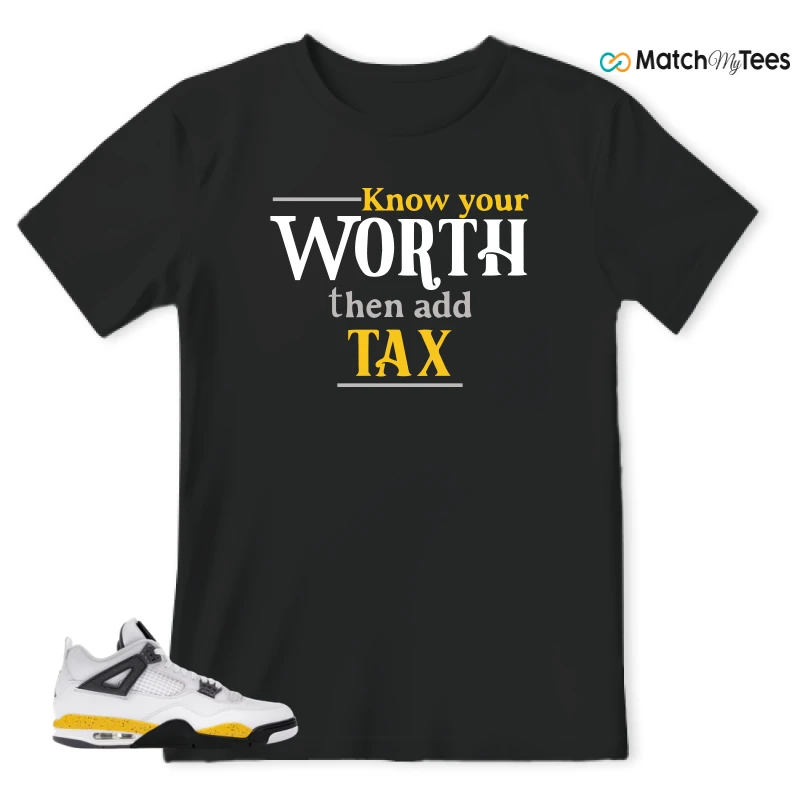 NIKE AIR JORDAN 4 RARE AIR TOUR YELLOW SNEAKER Matching Tees t-shirt