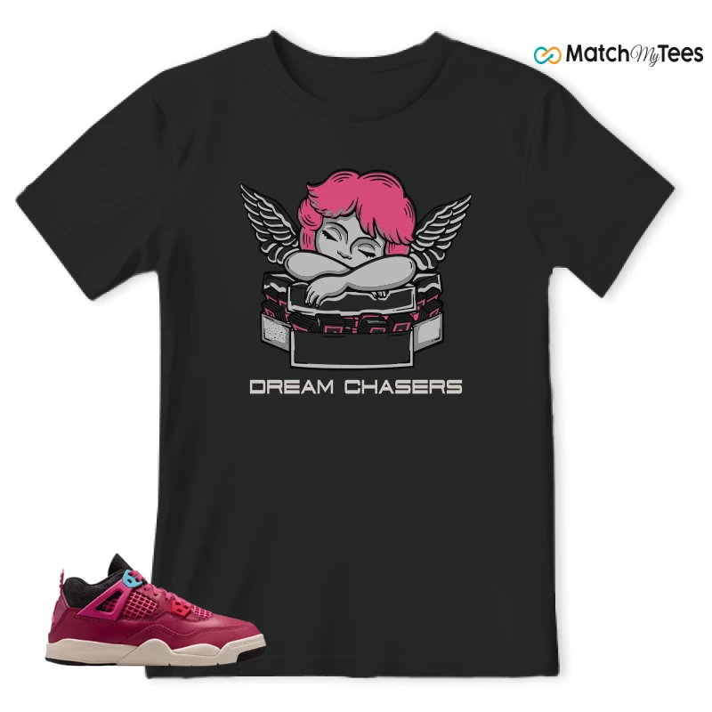 NIKE AIR JORDAN 4 RETRO SHE'S A STAR SNEAKER/SWEET BEET/OFF NOIR/CHALK/DESERT PINK matching T-shirt