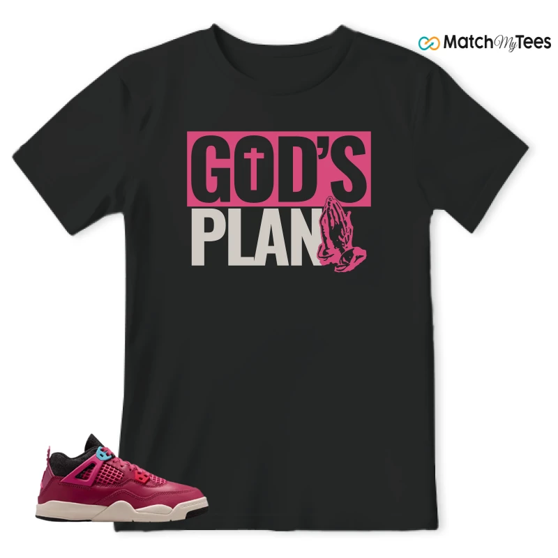 NIKE AIR JORDAN 4 RETRO SHE'S A STAR SNEAKER/SWEET BEET/OFF NOIR/CHALK/DESERT PINK matching T-shirt