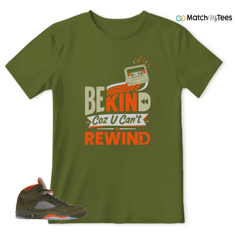 NIKE AIR JORDAN 5 OLIVE SNEAKER Matching Tees t-shirt