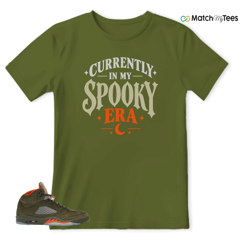 NIKE AIR JORDAN 5 OLIVE SNEAKER Matching Tees t-shirt