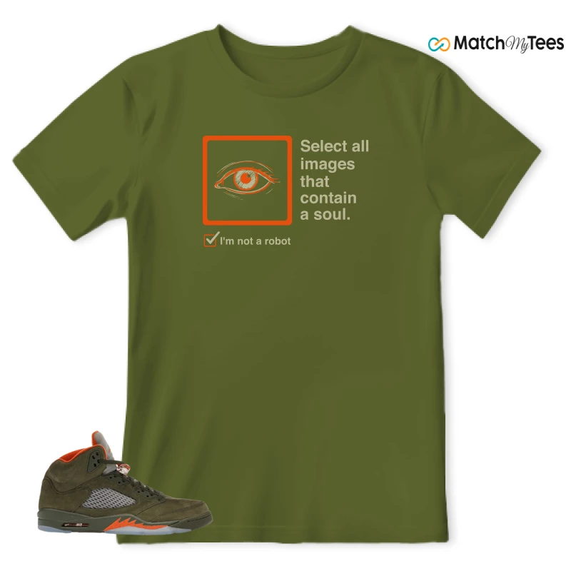 NIKE AIR JORDAN 5 OLIVE SNEAKER Matching Tees t-shirt