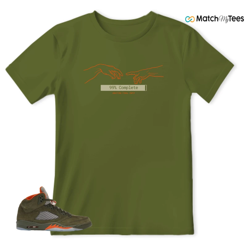 NIKE AIR JORDAN 5 OLIVE SNEAKER Matching Tees t-shirt