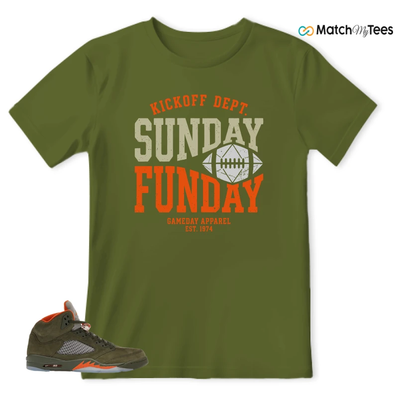 NIKE AIR JORDAN 5 OLIVE SNEAKER Matching Tees t-shirt