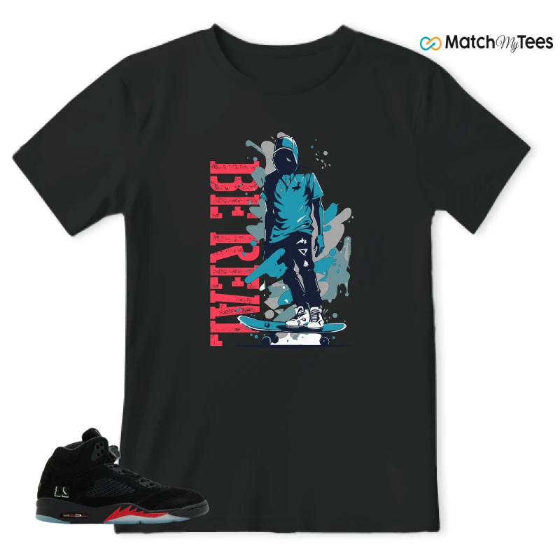 NIKE AIR JORDAN 5 RETRO HALLOWEEN SNEAKER Matching Tees t-shirt