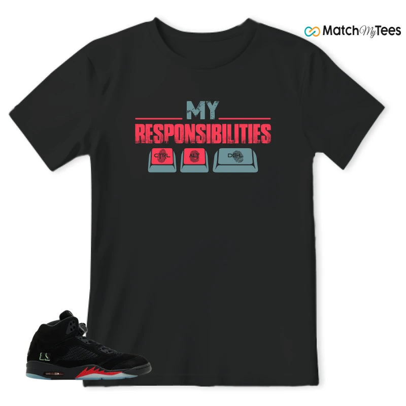 NIKE AIR JORDAN 5 RETRO HALLOWEEN SNEAKER Matching Tees t-shirt