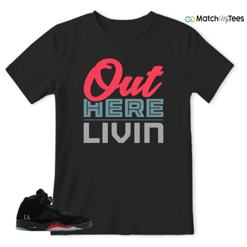 NIKE AIR JORDAN 5 RETRO HALLOWEEN SNEAKER Matching Tees t-shirt