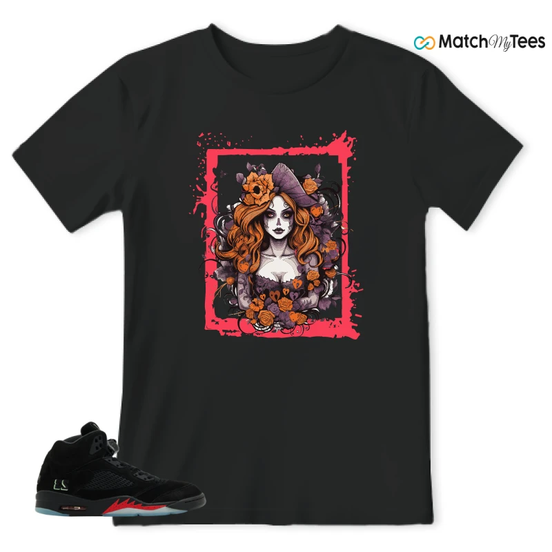 NIKE AIR JORDAN 5 RETRO HALLOWEEN SNEAKER Matching Tees t-shirt