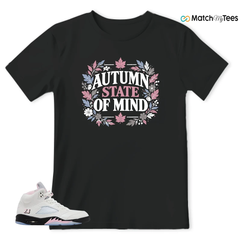 NIKE AIR JORDAN 5 RETRO MEDIUM SOFT PINK SNEAKER Matching Tees t-shirt