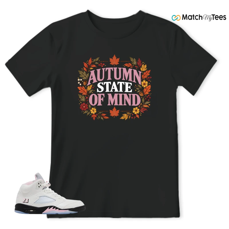 NIKE AIR JORDAN 5 RETRO MEDIUM SOFT PINK SNEAKER Matching Tees t-shirt