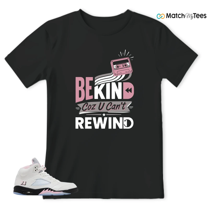 NIKE AIR JORDAN 5 RETRO MEDIUM SOFT PINK SNEAKER Matching Tees t-shirt
