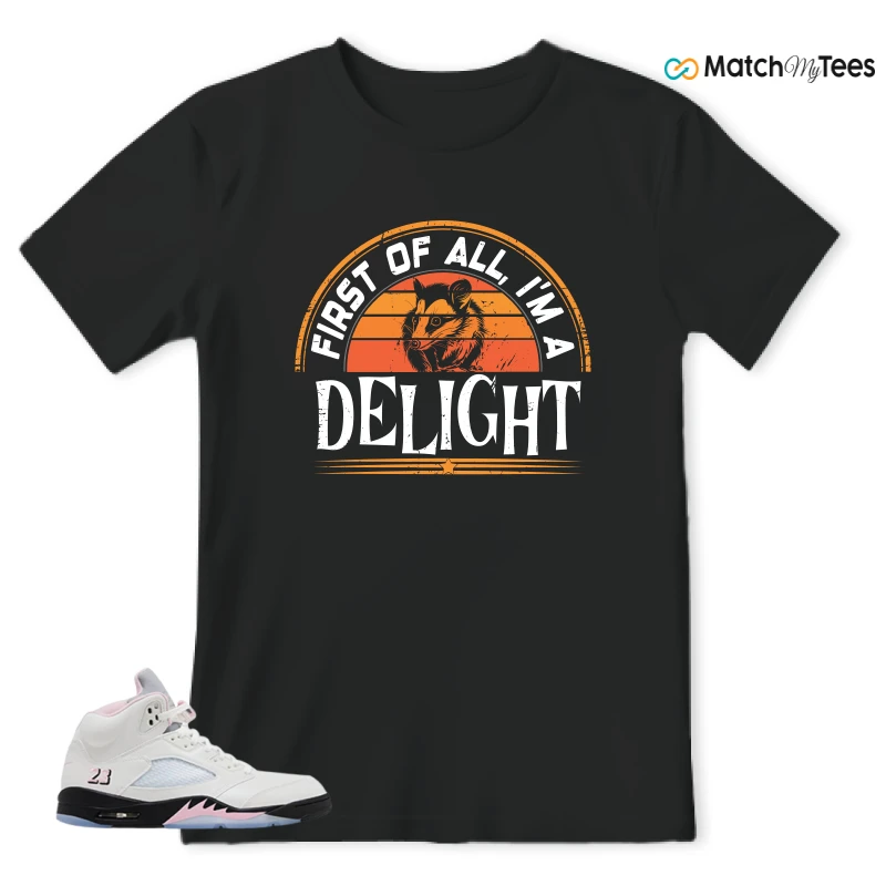 NIKE AIR JORDAN 5 RETRO MEDIUM SOFT PINK SNEAKER Matching Tees t-shirt