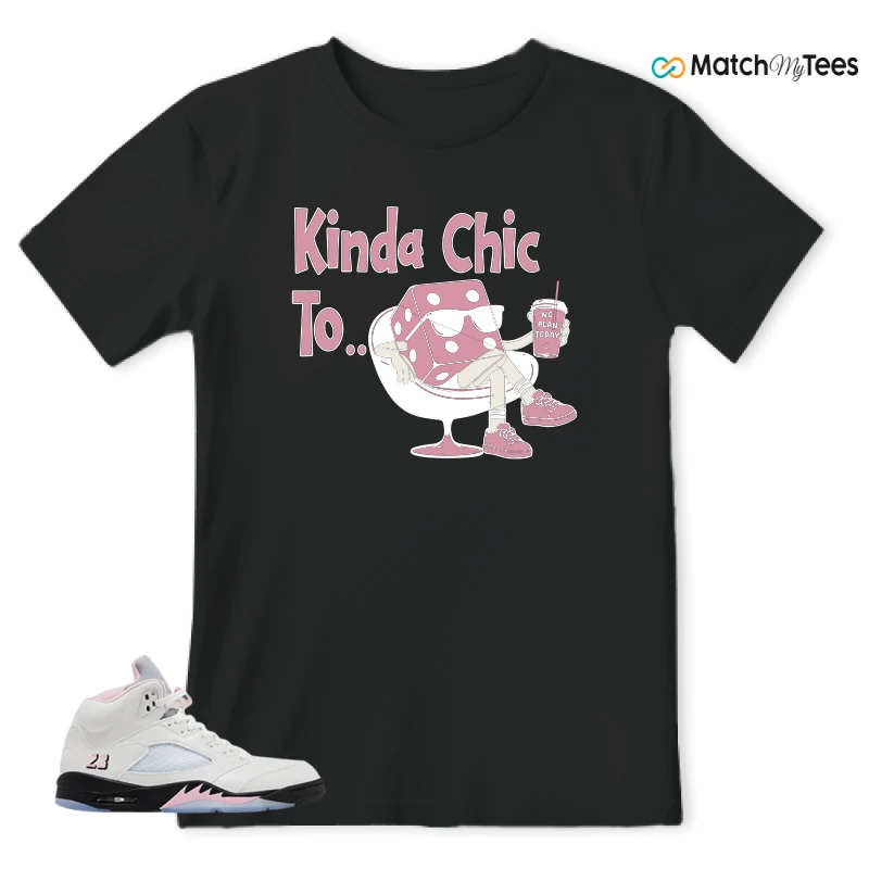 NIKE AIR JORDAN 5 RETRO MEDIUM SOFT PINK SNEAKER Matching Tees t-shirt