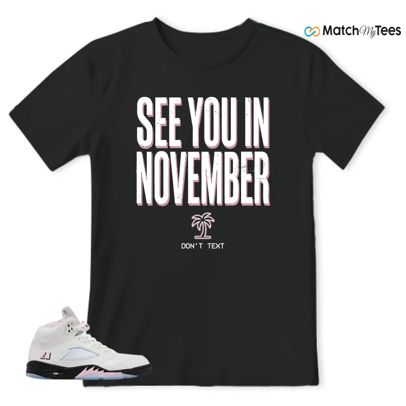 NIKE AIR JORDAN 5 RETRO MEDIUM SOFT PINK SNEAKER Matching Tees t-shirt