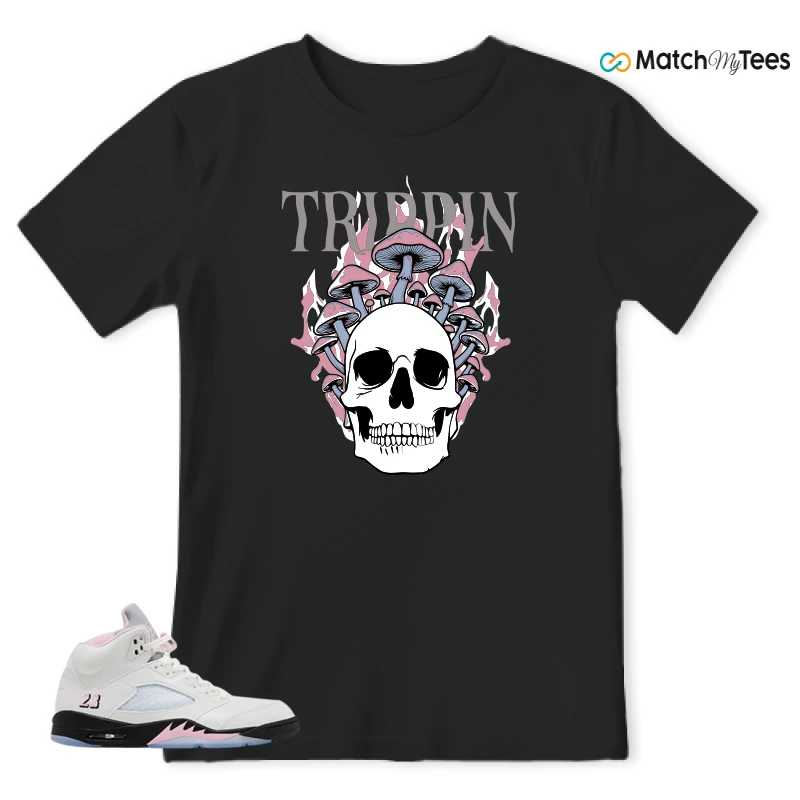 NIKE AIR JORDAN 5 RETRO MEDIUM SOFT PINK SNEAKER Matching Tees t-shirt