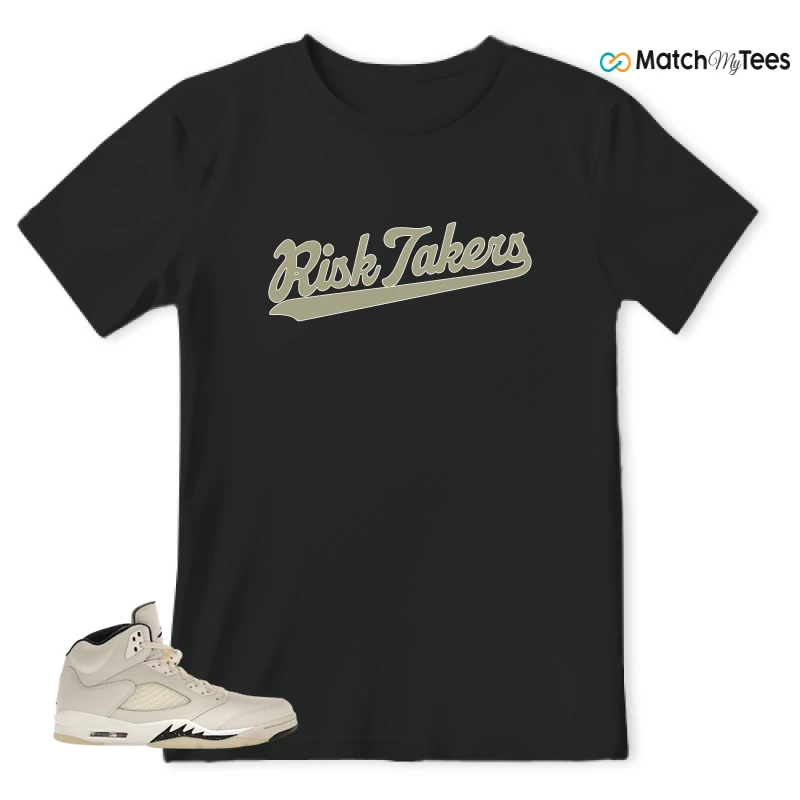 NIKE AIR JORDAN 5 RETRO SAIL SNEAKER/SAIL/BLACK/LIGHT OREWOOD BROWN/COCONUT MILK matching T-shirt