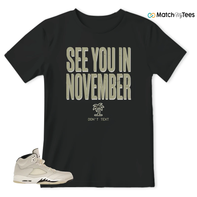 NIKE AIR JORDAN 5 RETRO SAIL SNEAKER Matching Tees t-shirt