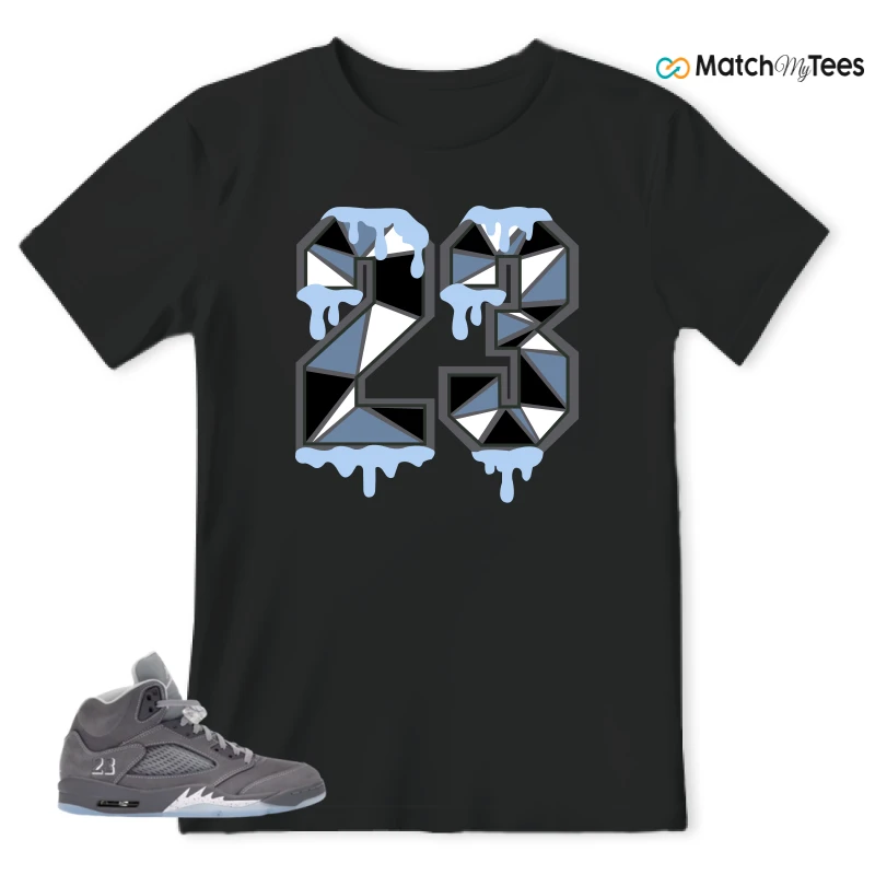 NIKE AIR JORDAN 5 WOLF GREY SNEAKER Matching Tees t-shirt