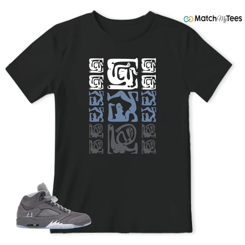 NIKE AIR JORDAN 5 WOLF GREY SNEAKER Matching Tees t-shirt