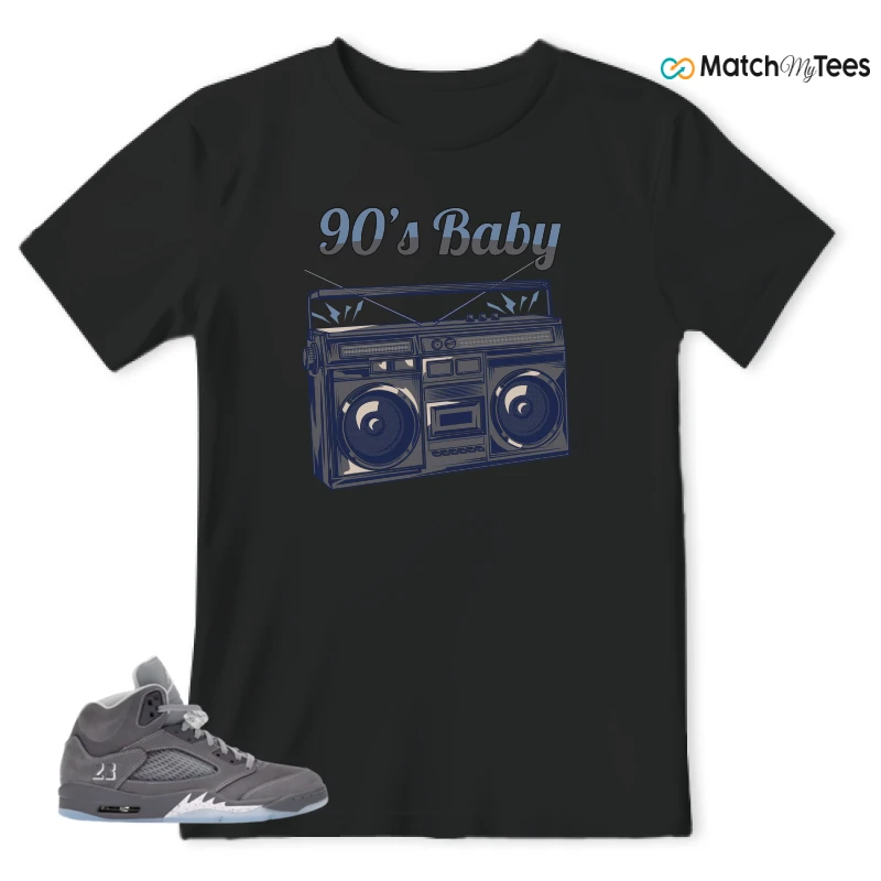 NIKE AIR JORDAN 5 WOLF GREY SNEAKER Matching Tees t-shirt