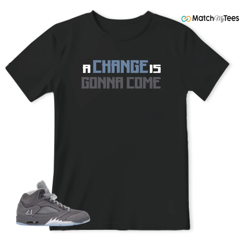 NIKE AIR JORDAN 5 WOLF GREY SNEAKER Matching Tees t-shirt