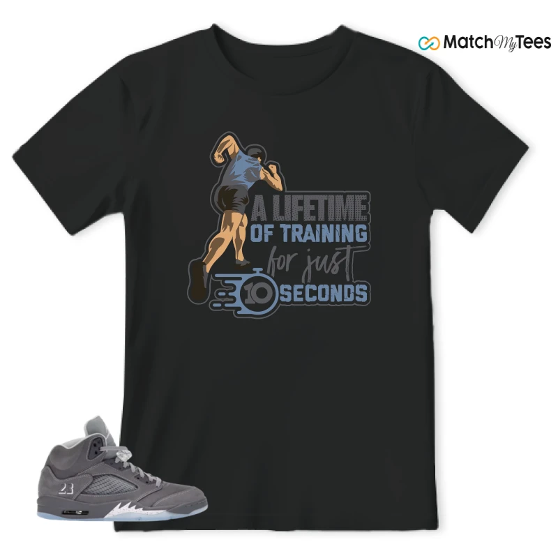 NIKE AIR JORDAN 5 WOLF GREY SNEAKER Matching Tees t-shirt