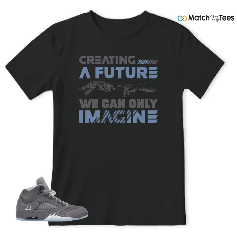 NIKE AIR JORDAN 5 WOLF GREY SNEAKER Matching Tees t-shirt