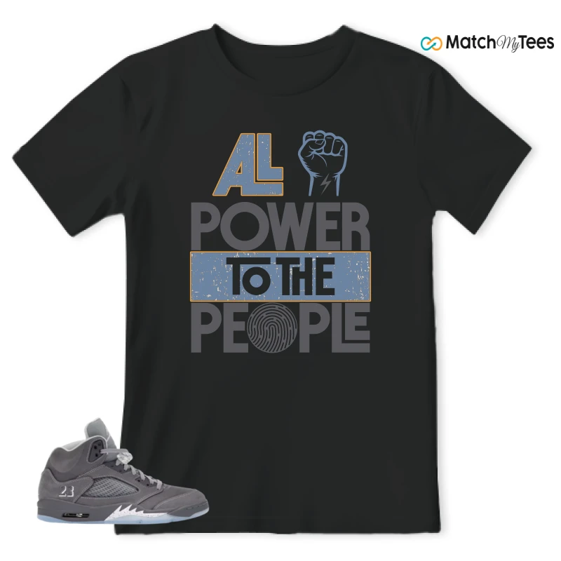 NIKE AIR JORDAN 5 WOLF GREY SNEAKER Matching Tees t-shirt