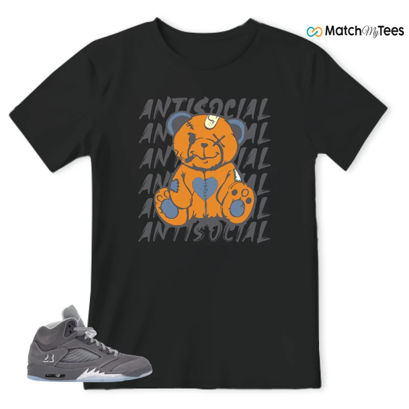 NIKE AIR JORDAN 5 WOLF GREY SNEAKER Matching Tees t-shirt