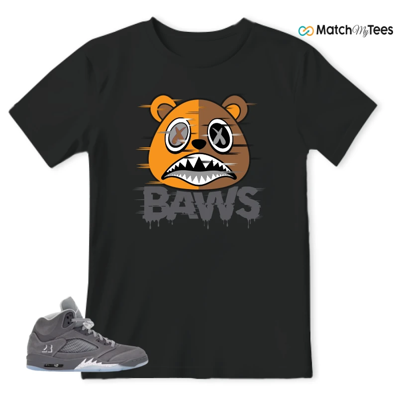 NIKE AIR JORDAN 5 WOLF GREY SNEAKER Matching Tees t-shirt