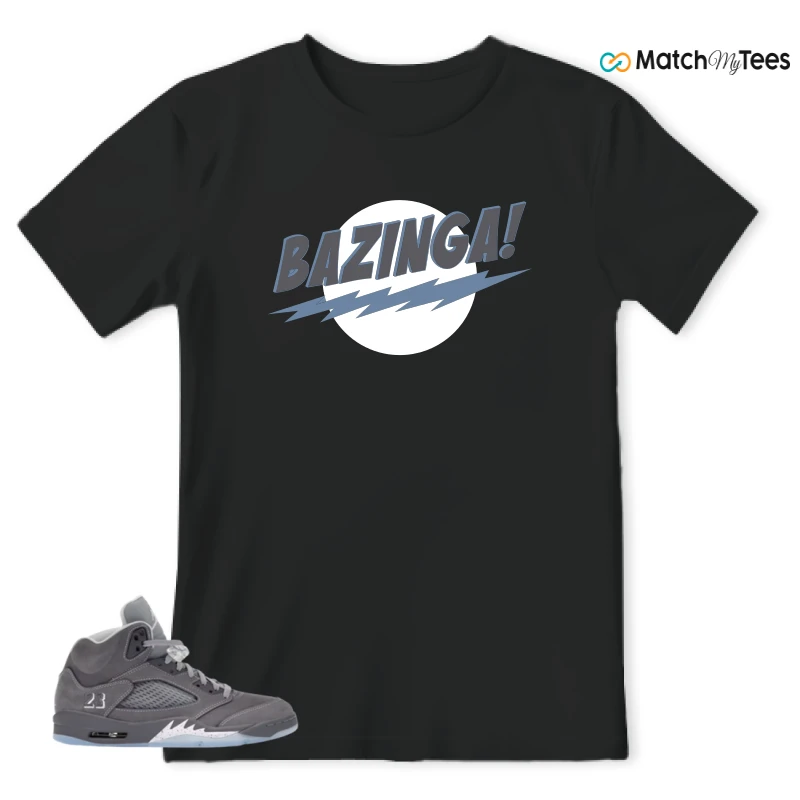 NIKE AIR JORDAN 5 WOLF GREY SNEAKER Matching Tees t-shirt