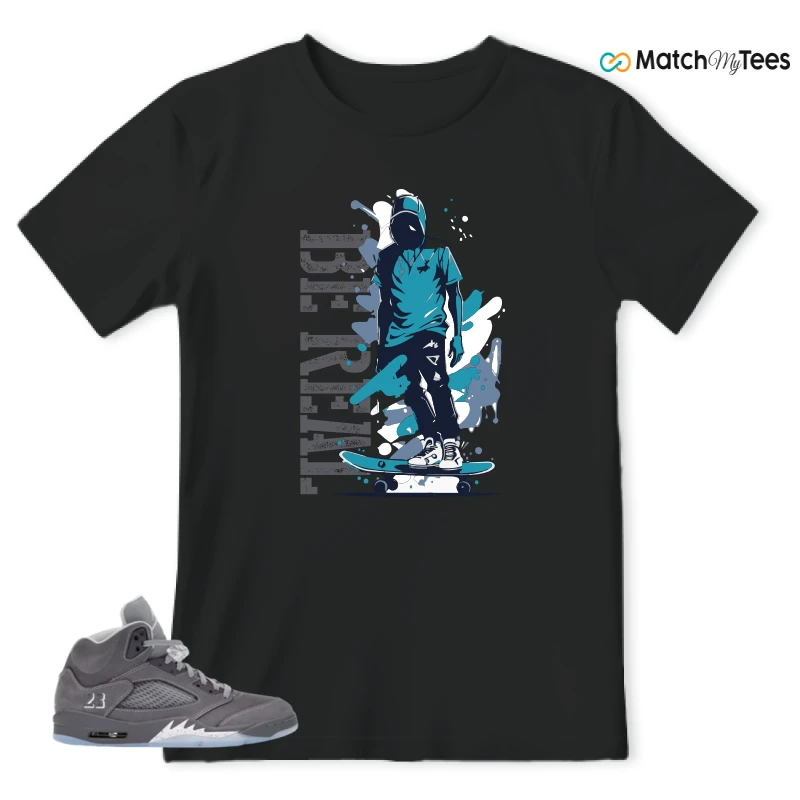 NIKE AIR JORDAN 5 WOLF GREY SNEAKER Matching Tees t-shirt