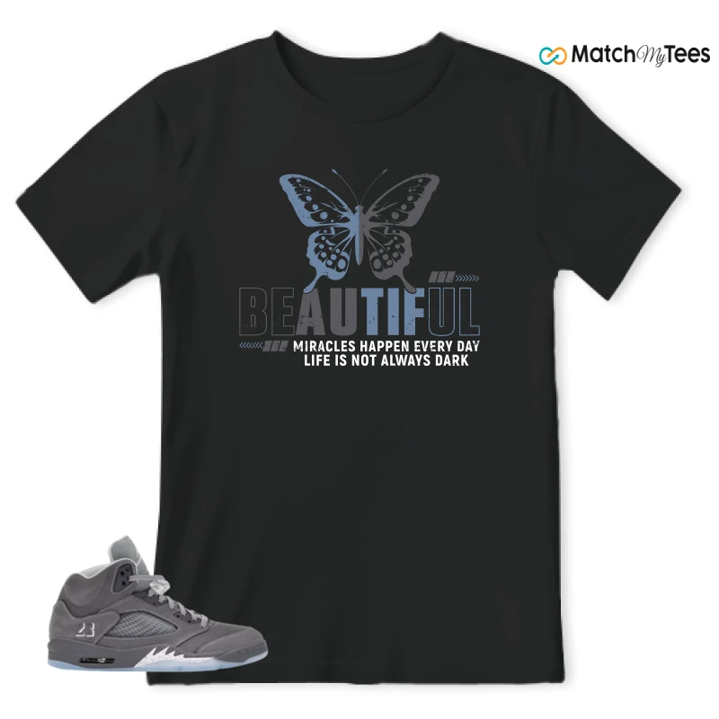 NIKE AIR JORDAN 5 WOLF GREY SNEAKER Matching Tees t-shirt
