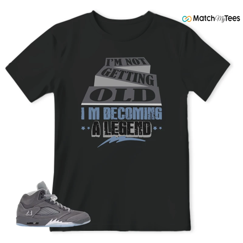 NIKE AIR JORDAN 5 WOLF GREY SNEAKER Matching Tees t-shirt