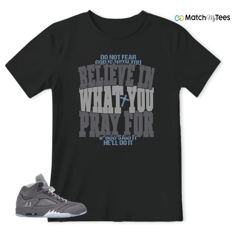 NIKE AIR JORDAN 5 WOLF GREY SNEAKER Matching Tees t-shirt