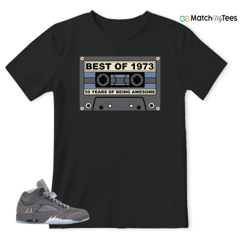 NIKE AIR JORDAN 5 WOLF GREY SNEAKER Matching Tees t-shirt