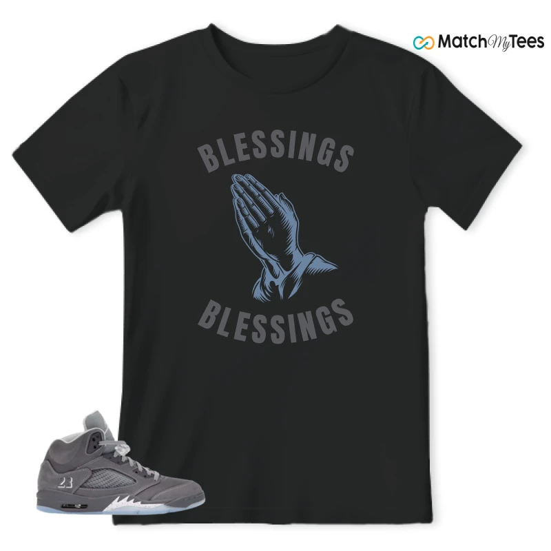 NIKE AIR JORDAN 5 WOLF GREY SNEAKER Matching Tees t-shirt