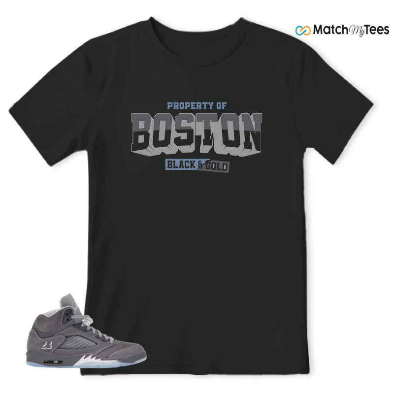 NIKE AIR JORDAN 5 WOLF GREY SNEAKER Matching Tees t-shirt