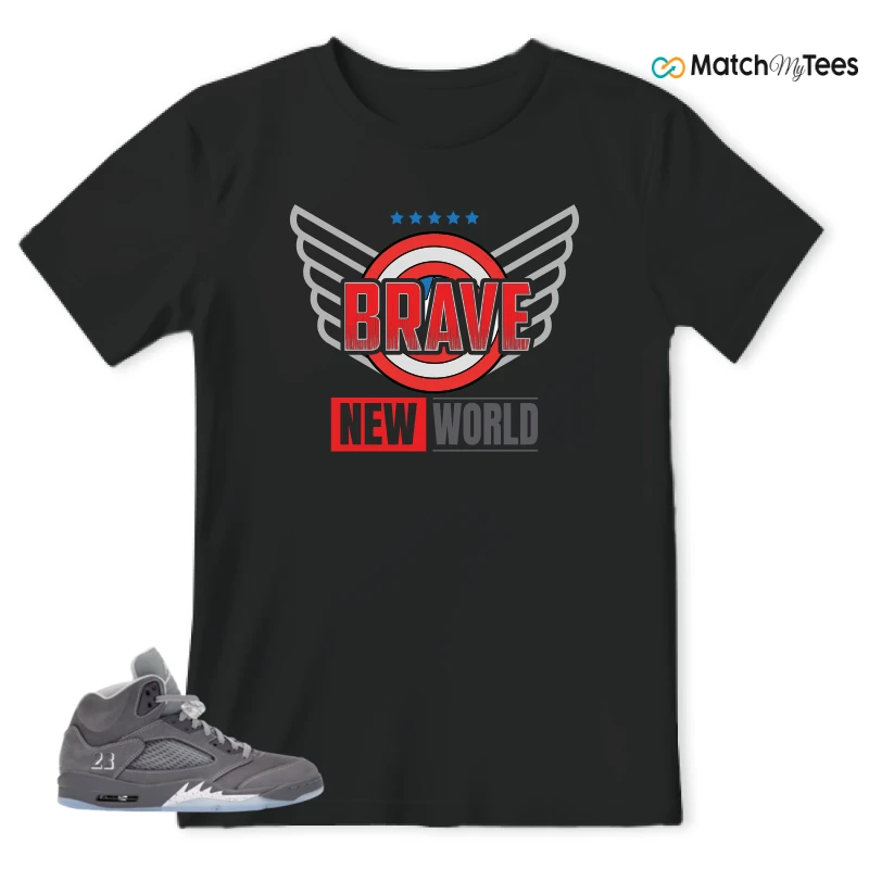 NIKE AIR JORDAN 5 WOLF GREY SNEAKER Matching Tees t-shirt