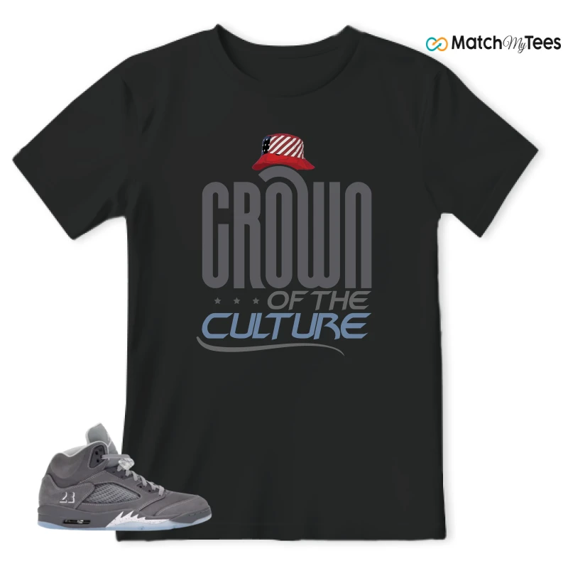 NIKE AIR JORDAN 5 WOLF GREY SNEAKER Matching Tees t-shirt