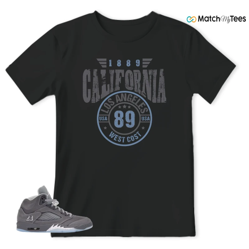 NIKE AIR JORDAN 5 WOLF GREY SNEAKER Matching Tees t-shirt