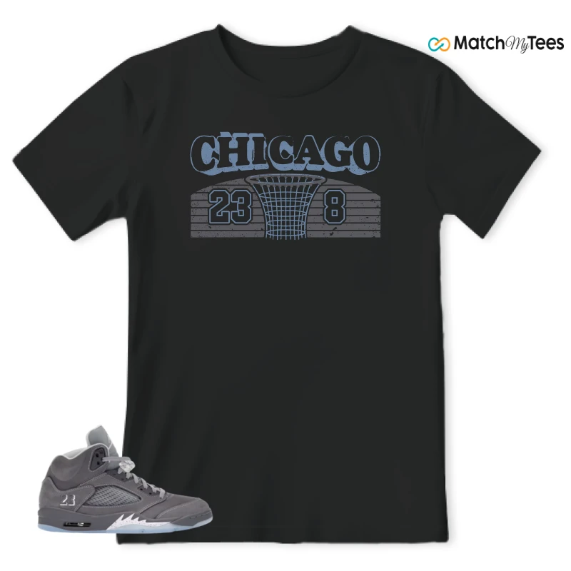 NIKE AIR JORDAN 5 WOLF GREY SNEAKER Matching Tees t-shirt