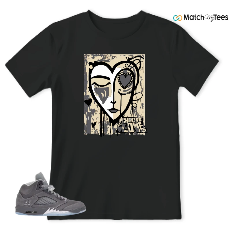 NIKE AIR JORDAN 5 WOLF GREY SNEAKER Matching Tees t-shirt
